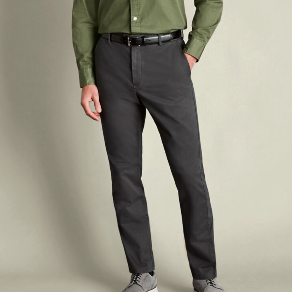 Charles Tyrwhitt Ultimate Non Iron Chino Classic fit Dark Grey 38 x 32